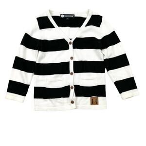 Beau Hudson Black & White Striped Cardigan